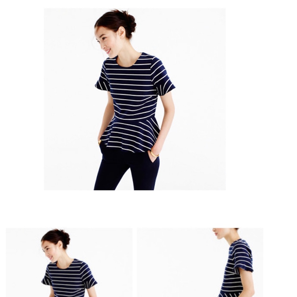 Jcrew Peplum stripe blouse